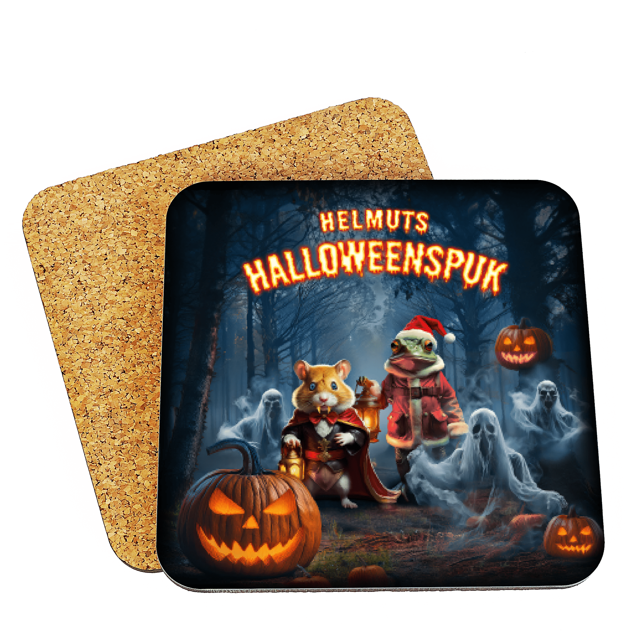 Korkuntersetzer "Helmuts Halloweenspuk" (Version 2) – Bild 1